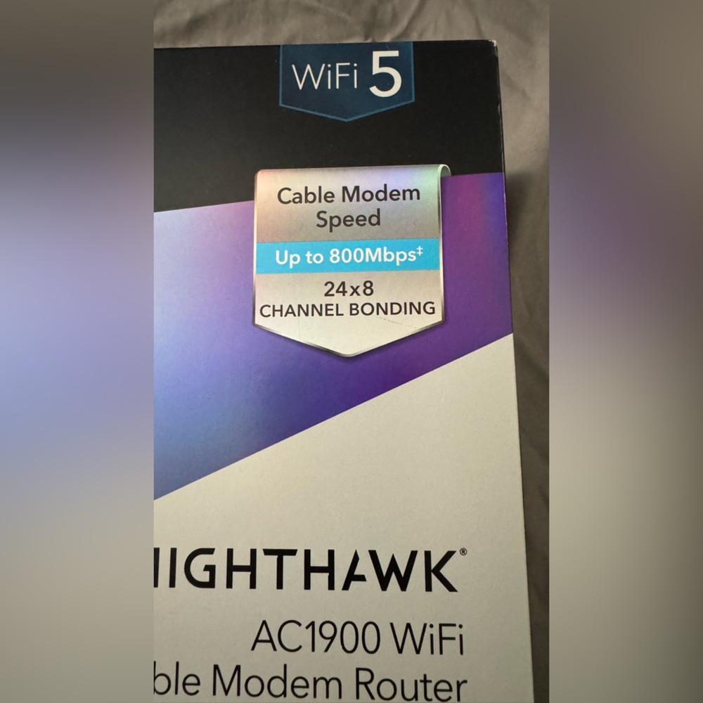 NETGEAR Nighthawk Black Modem Router Combo NIB - Picture 3 of 7